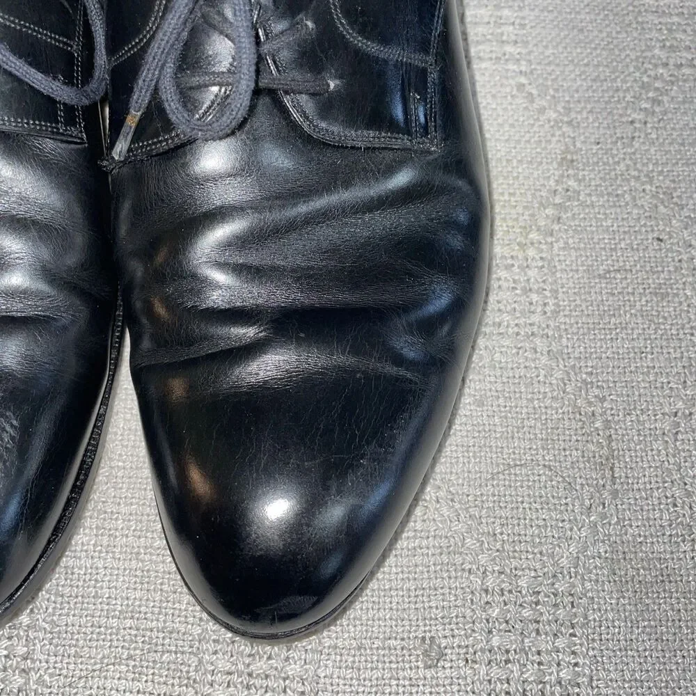 Mannina Firenze Italy Men’s Dress Oxfords Size 8 D Black Leather Business City